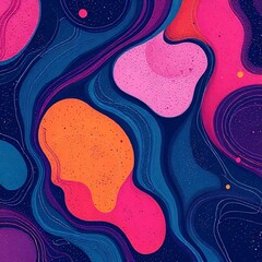 Vibrant Abstract Fluid Art with Bright Colors