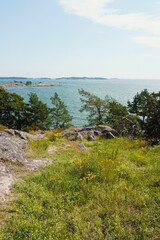 Scenic view of coastal landscapes in summer