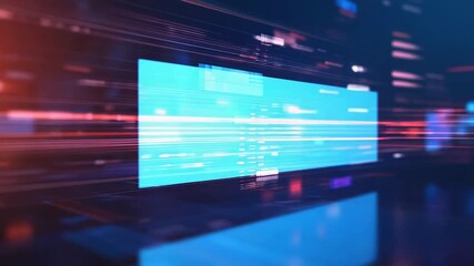 Digital data stream flowing through a futuristic network cityscape - Powered by Adobe