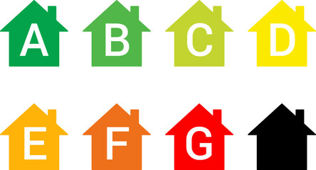 Energy-Efficient Home Design insulation icon. Energy efficiency icon, Electricity consumption, Efficiency rating sign, Sustainable living, Eco certification. Vector