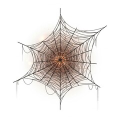 Obraz premium Detailed Spiderweb Illustration with Radial Design on White Background