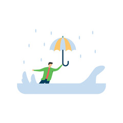 Flood Rescue Vector Illustration Which can easily edit or modify