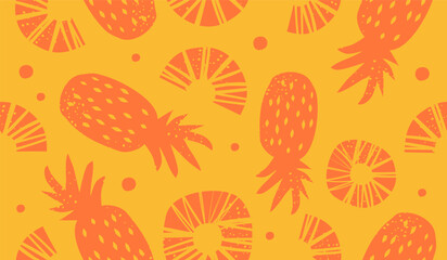 Cute pineapple fruits pattern background vector design