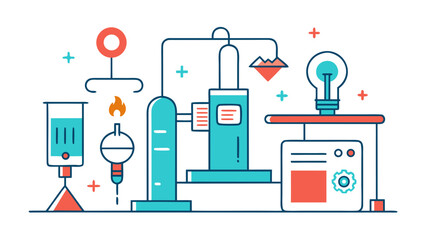 Abstract Scientific Laboratory Equipment Illustration