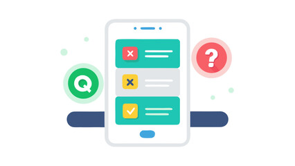 Smartphone with Quiz or Survey Interface question answer