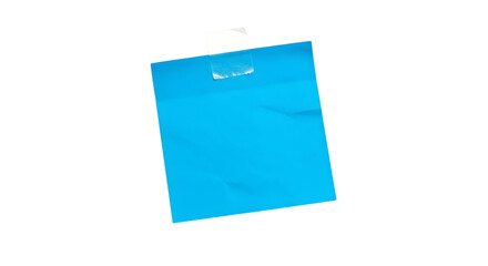 Sticky note reminder. Post it note paper. blue sheets for notes isolated with clipping path on...