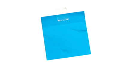 Sticky note reminder. Post it note paper. blue sheets for notes isolated with clipping path on background.