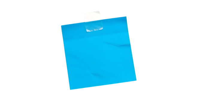 Sticky note reminder. Post it note paper. blue sheets for notes isolated with clipping path on background.
