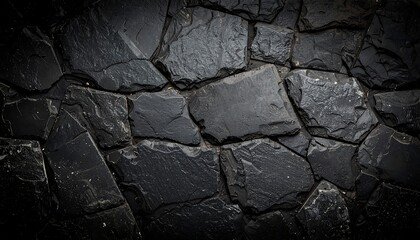 Dark, textured stone wall