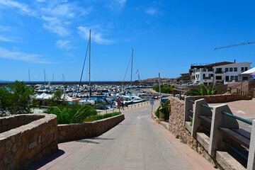 Isola Rossa, Sardegna, Italy.  Isola Rossa street view. A charming resort town on the northern coast of Sardinia