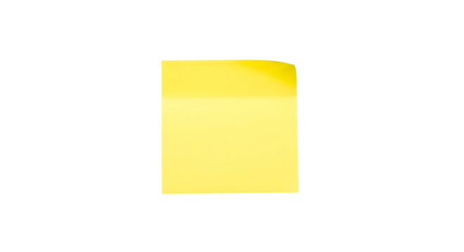 Sticky note reminder. Post it note paper. Yellow sheets for notes isolated with clipping path on background.