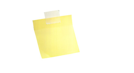 Sticky note reminder. Post it note paper. Yellow sheets for notes isolated with clipping path on background.