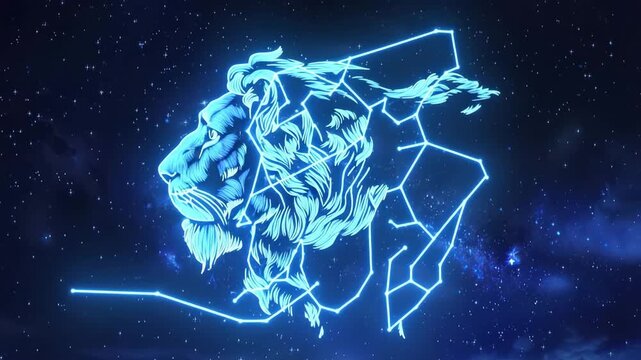 Abstract composition with concept of Leo zodiac sign symbol