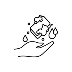 Hand Wash Hygiene Outline Icon Symbol Design Design
