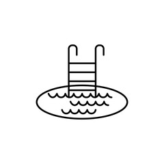 Pool flat icon sign symbol design vector