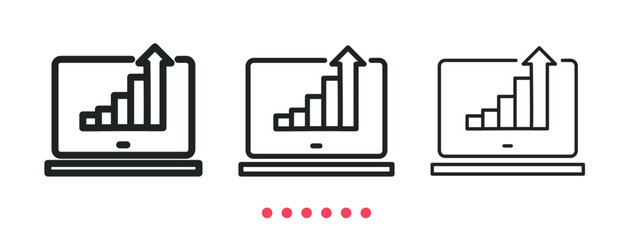 Stock market icon. Thin line icon vector