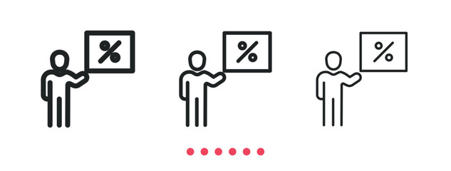 Dividend icon. Thin line icon vector