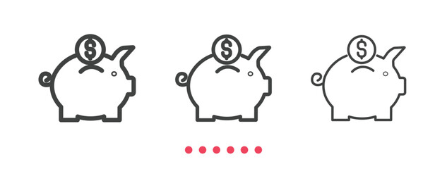 Saving icon. Thin line icon vector