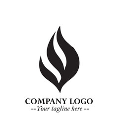 Leaf Logo Symbol Black on White Background in Elegant Minimalist Vector Design for Eco Branding