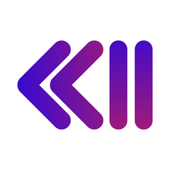 Purple Blue Gradient Left Arrow Icon