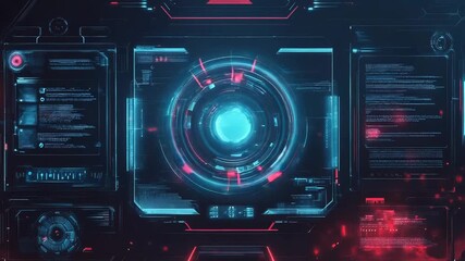 Futuristic user interface displaying digital data technology dashboard - Powered by Adobe