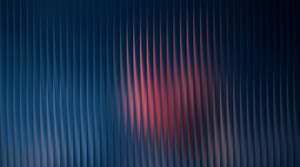 Abstract vertical lines with a glowing red center and blue background