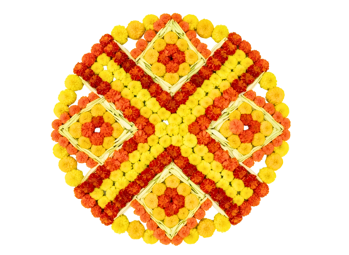 Intricate floral mandala design isolated on transparent background