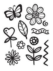 Doodle graphic element. Scribble pattern element. Hand drawn design
