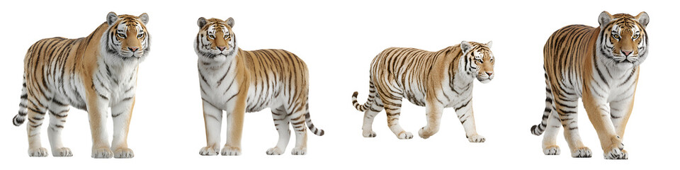 Obraz premium Standing and Walking Tigers: Illustrated Wildlife Poses