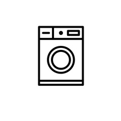 Front load washing machine icon isolated on a white background with a transparent background outline style simple graphic design element for home appliances and laundry services