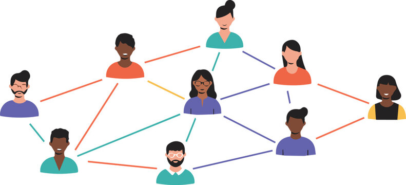 Connected People Network of Diverse Individuals Linked in a Social Communication System