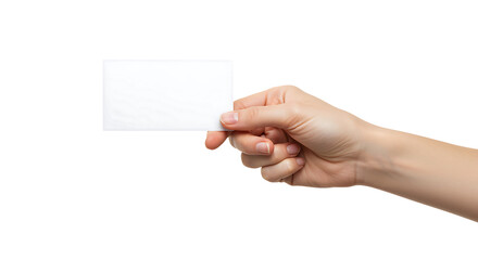 Obraz premium Hand holding blank white business card ready for your message.
