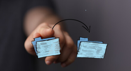 Image depicts file transfer, data sharing, document management, online storage, cloud computing,...