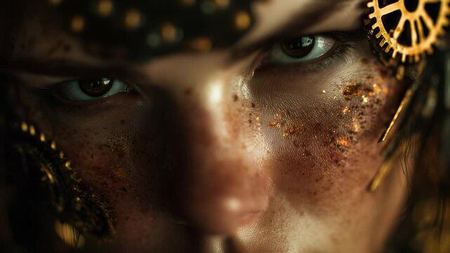 Gears interlock within metallic machinery, where gears rotate seamlessly. Light reflects off gears, creating dynamic shadows that emphasize gears' intricate design.