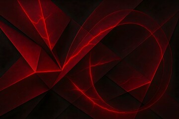 Obraz premium Crimson Fracture Geometry – Abstract Red Lightning Pattern on Dark Panels