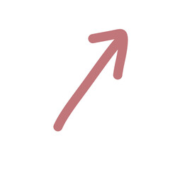 Curved red arrow pointing upward-right, symbol of progress and positive trend.