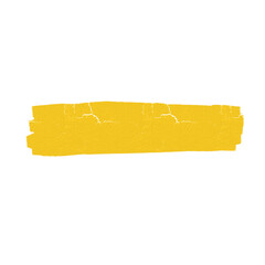 Textured yellow brushstroke on white background, distressed and artistic paint accent.