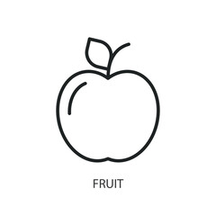 Fruit thin line vector icons.