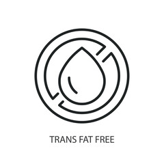 Trans fat free thin line vector icons.