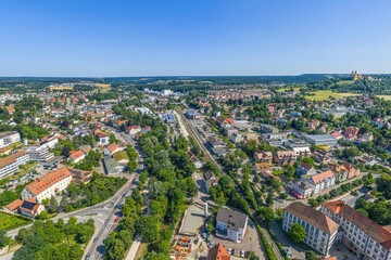 Überblick über die Stadt Ellwangen im Ostalb-Kreis in der Region Ostwürttemberg