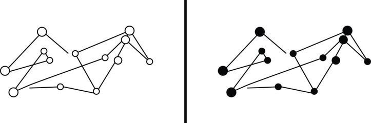 Network Connection Icon, Data Link and Node Vector Design
