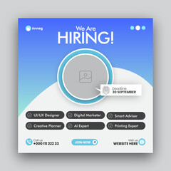 We are hiring job vacancy social media post web banner design template