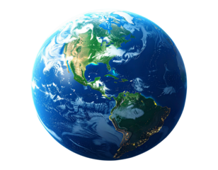 earth globe on white background