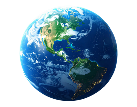 earth globe on white background