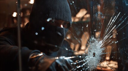 Store Burglary: Jewelry Store Robbery by Masked Man Armed with a Broken Window