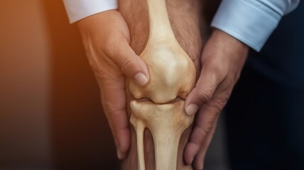 Realistic wide photo of doctor examining elderly patientâ€™s knee in hospital consultation room. --chaos 50 --ar 16:9 --raw --profile 773tzfv --v 7 Job ID: 1ef8ff35-d11a-443a-acfe-b50b6eceee16