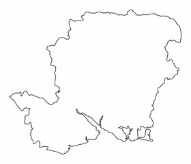 Hampshire county outline map