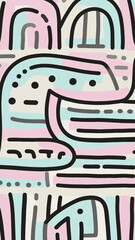 Abstract pastel charcoal straight-line pattern, seamless repeat