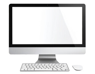 lcd monitor isolated on white