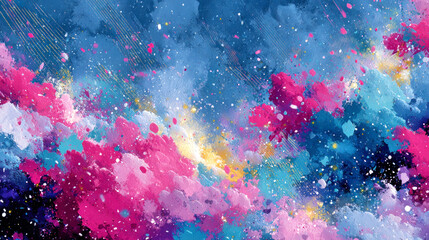 Expressive abstract art evoking sky, light, and celestial clouds.